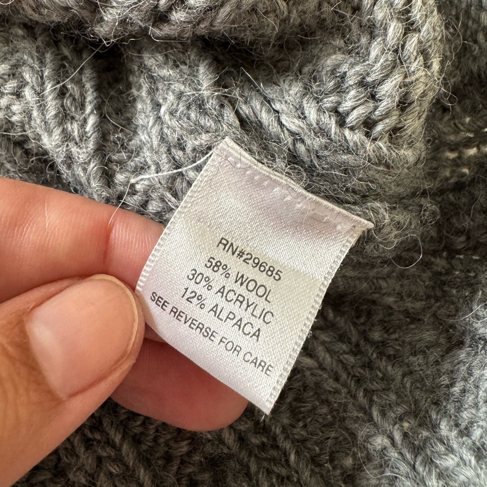 Pendleton Gray Cable Knit Turtleneck Sweater - image 4